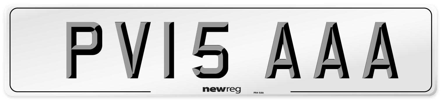 PV15 AAA Number Plate from New Reg